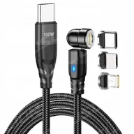 Ładowarki do telefonów - Kabel Do Telefonu Magnetyczny Laptopa Szybkie Ładowanie Usb C Pd 100 W 5A - miniaturka - grafika 1