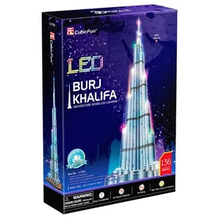 Cubicfun Puzzle 3D 136 el Burj Khalifa LED L133h - Puzzle - miniaturka - grafika 1