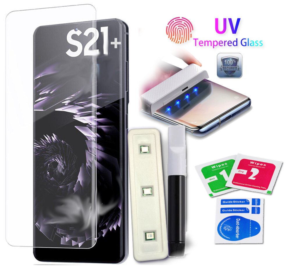 SZKŁO Hartowane 9H UV Lampa Klej do GALAXY S21+