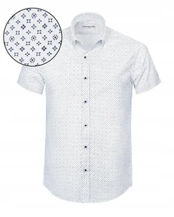 Koszula Męska z Krótkim Rękawem Biała Slim Fit Bawełniana Pako Jeans - Koszule męskie Koszula Męska z Krótkim Rękawem Biała Slim Fit Bawełniana Pako Jeans - Koszule męskie - miniaturka - grafika 1