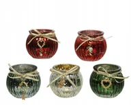 Ozdoby bożonarodzeniowe - Świecznik Szklany Świąteczny Na Tealight 5,5 Cm - miniaturka - grafika 1