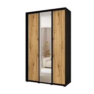 Szafy - Minio go for it, Szafa z drzwiami przesuwnymi Vado, 150 x 45 cm, czarny/dąb artisan/czarny - miniaturka - grafika 1