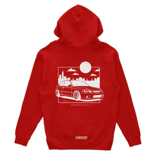 Bluza z kapturem Honda Civic VI JDM czerwona-XS - Odzież do sportów motorowych - miniaturka - grafika 1