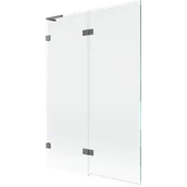 Parawany nawannowe - Mexen Lunar L parawan nawannowy 2-skrzydłowy lewy 120 x 150 cm, transparent, gun metal - 897L-120-100-95-00-L - miniaturka - grafika 1