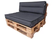 Poduszki ogrodowe - Hobbygarden Zestaw poduch Tomek - Grafitowy- 120x82 cm PTPGRA10 - miniaturka - grafika 1