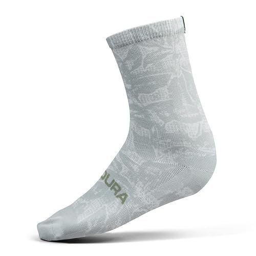 Endura Męskie skarpety rowerowe z nadrukiem Grid Floral Ltd, szare, S-M