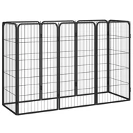 Sprzęt podróżny i transportery dla psów - vidaXL Kojec dla psa, 8 paneli, czarny, 50x100 cm, stal - miniaturka - grafika 1