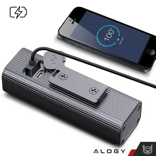 Lampka rowerowa przód LED przednia światło roweru oświetlenie wodoodporna IPX5 Alogy P12 światełko na rower czarna - Pozostałe akcesoria do telefonów - miniaturka - grafika 18
