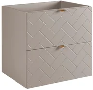 Szafki łazienkowe - Beżowa szafka pod umywalkę z szufladami 60 cm kaszmir H2-C85 - miniaturka - grafika 1