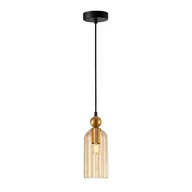 Lampy sufitowe - Narisa lampa wisząca 1xE27 czarna/bursztynowy PND-74839-1-GD-AMB - miniaturka - grafika 1