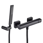 Baterie wannowe i prysznicowe - Bateria prysznicowa natynkowa Laveo Tores czarna BVT_741D - miniaturka - grafika 1