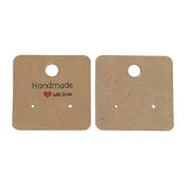 Metkownice - [07184] Metki kwadratowe brązowe 40mm HANDMADE WITH LOVE 2szt - miniaturka - grafika 1