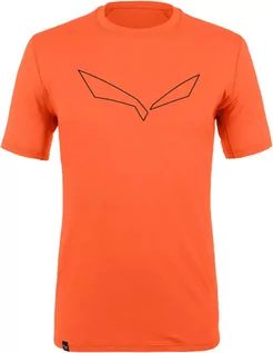 Koszulki sportowe męskie - Koszulka Salewa PURE LOGO MERINO RESPONSIVE MEN''S T-SHIRT - red orange - grafika 1