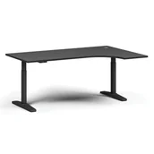 Biurka - Stół z regulacją wysokości ULIX, elektryczny, 675-1325 mm, narożnik prawy, blat 1800x1200 mm, podstawa czarna, grafit - miniaturka - grafika 1