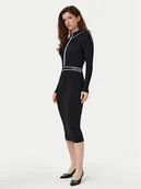 Sukienki - KARL LAGERFELD Sukienka dzianinowa A1W13027 Czarny Slim Fit - miniaturka - grafika 1