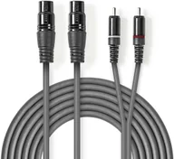 Kable - Kabelis Nedis 2x XLR F - 2x RCA M 1.5m 5412810295845 COTH15230GY15 - miniaturka - grafika 1