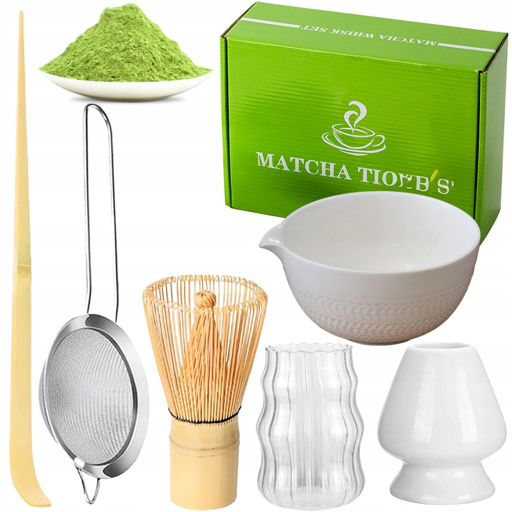 Zestaw Pędzel Do Herbaty Podstawka Pod Chasen Do Matchy Ceramiczna 7EL