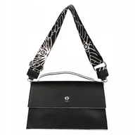 Torebki damskie - Torebka Damska EGO Skórzana Listonoszka Pojemna Na Ramię Elegancka Czarna - miniaturka - grafika 1