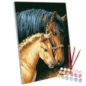 Dekoratorstwo - Zestaw do malowania po numerach, Konie, 40x50 cm - miniaturka - grafika 1