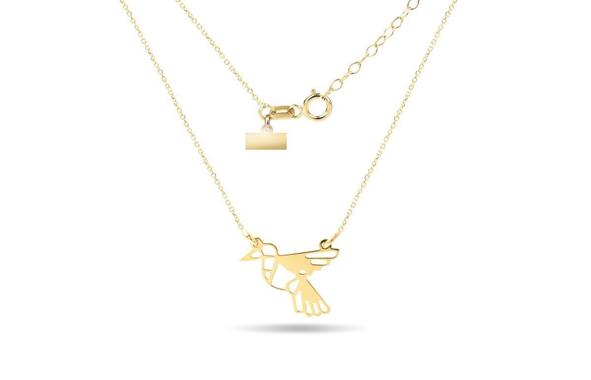 ZŁOTY NASZYJNIK CELEBRYTKA ORIGAMI 333 GRAWER