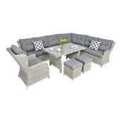 Meble ogrodowe - Zestaw Mebli Ogrodowych Wypoczynkowych Technorattan TRIVENTO Narożnik Taras - miniaturka - grafika 1