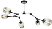 Lampy sufitowe - MLAMP Modernistyczna LAMPA sufitowa ELM1962/5 BLACK-BL MLAMP szklana OPRAWA okrągła regulowana chemistry czarna przydymiona ELM1962/5 BLACK-BL - miniaturka - grafika 1