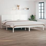 Łóżka - Lumarko Rama łóżka, biała, lite drewno, 180x200 cm, Super King - miniaturka - grafika 1
