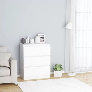 vidaXL Komoda, biała, 60 x 35 x 76 cm, płyta wiórowa - Komody - miniaturka - grafika 1