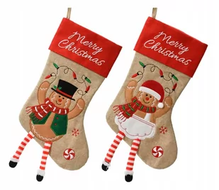 Zawieszka świąteczna skarpeta bożonarodzeniowa 40 x 25 cm 1szt - Opakowania i torebki na prezenty - miniaturka - grafika 1
