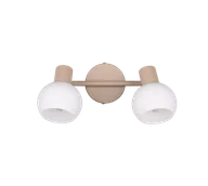Lampy sufitowe - BOBA R86372043 lampa ścienna sufitowa ciepły beż z białymi szklanymi kloszami 2xE14 regulowana - miniaturka - grafika 1