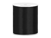 Pasmanteria - PartyDeco Tasiemka satynowa, czarna, 100 mm/25 m TS100-010 - miniaturka - grafika 1