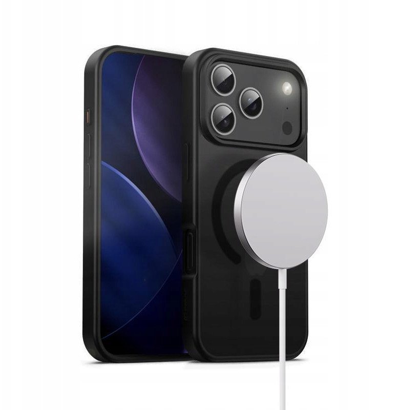 Crong Hybrid Frost MAG Cover - Etui MagSafe iPhone 17 Pro czarny