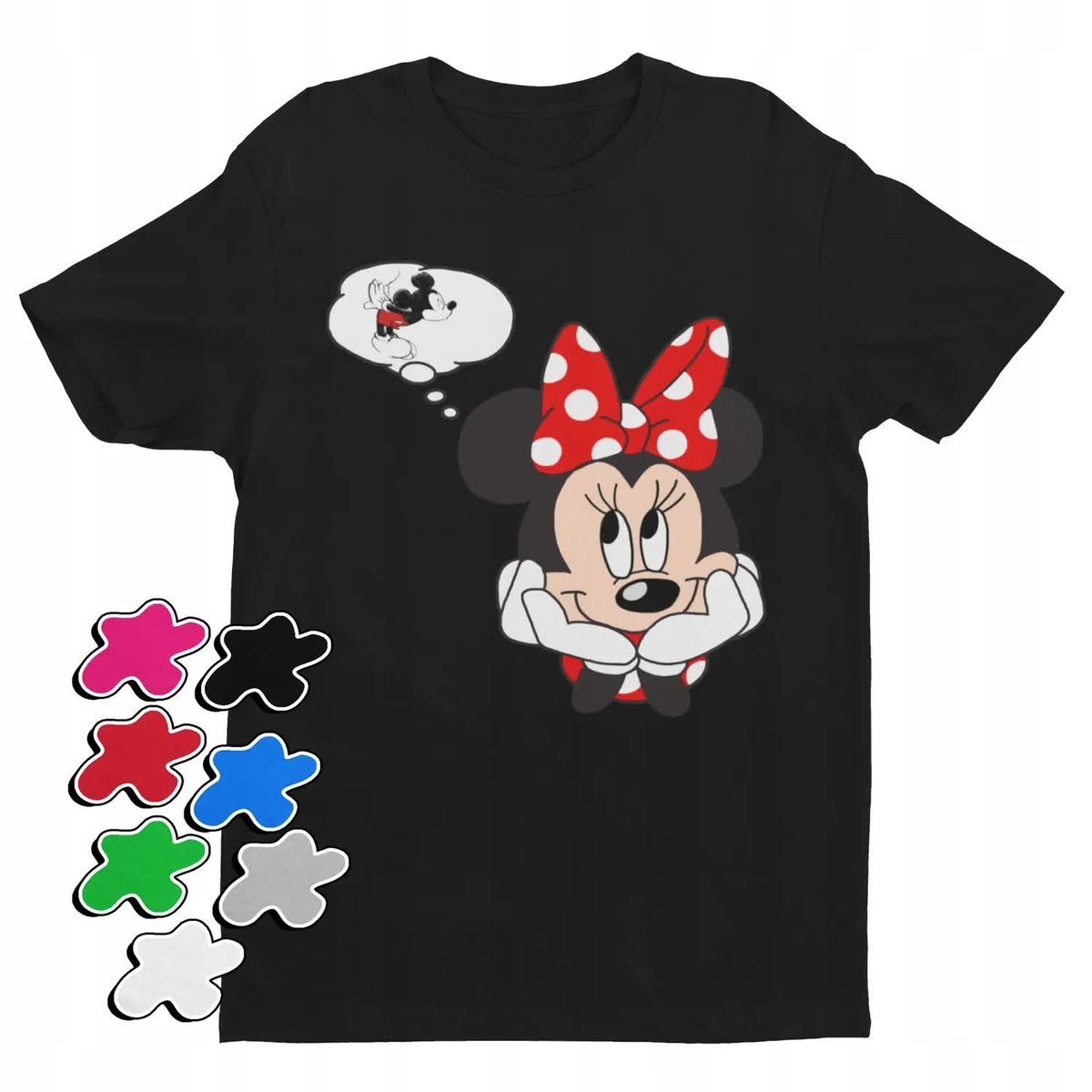 Koszulka T-Shirt Dziecięca Z Nadrukiem Myszka Miki Minnie Różne -L 146-152