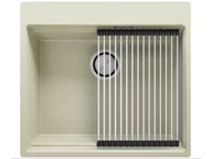 Zlewozmywaki - Zlewozmywak kuchenny granitowy jednokomorowy bez ociekacza z dużą komorą MAX Oslo 60 Level + zwijany ociekacz - miniaturka - grafika 1