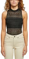 Body - Urban Classics Damskie body Crochet Jersey Turtleneck Body dla kobiet, dostępne w kolorze czarnym, rozmiary XS - 5XL, czarny, L - miniaturka - grafika 1