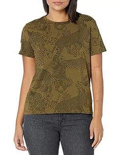 Koszulki i topy damskie - Desigual T-shirt damski Ts_ayla, zielony, S - grafika 1