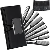 Grzebienie fryzjerskie - Zestaw komplet 9 grzebieni + futerał etui na grzebienie akcesoria fryzjerskie przybornik dla fryzjera do salonu fryzjerskiego - miniaturka - grafika 1