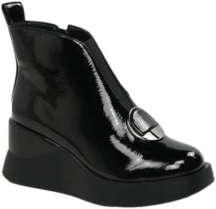 Botki Na Koturnie S.Barski MR880-136 Black Czarne - S.BARSKI - Botki damskie - miniaturka - grafika 1