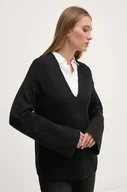 Swetry damskie - Calvin Klein sweter wełniany damski kolor czarny  K20K207442 - miniaturka - grafika 1