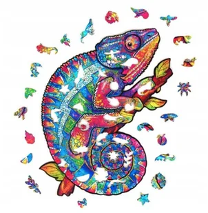 PUZZLE DREWNIANE DLA DOROSŁYCH KOLORY KAMELEON S - Puzzle - miniaturka - grafika 1