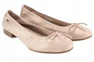 Baleriny - Maciejka P6800-04 beżowe baleriny skórzane modne damskie r.36 - miniaturka - grafika 1