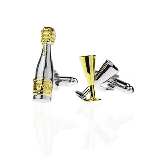 Spinki do mankietów tematyczne szampan i kieliszek EM 20 - EM Men's Accessories - Spinki do mankietów i krawatów - miniaturka - grafika 1