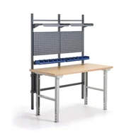 Akcesoria do pakowania - Stół warsztatowy z wyposażeniem ROBUST, panele narzędziowe z pojemnikami + półki, 1500x800 mm - miniaturka - grafika 1