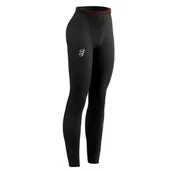 Spodnie sportowe damskie - COMPRESSPORT kompresyjne legginsy do biegania damskie UNDER CONTROL TIGHTS czarne - miniaturka - grafika 1