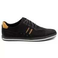 Półbuty męskie - Buty męskie casual 1801 czarny nubuk/camel - Polbut - miniaturka - grafika 1
