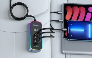 Ładowarka samochodowa Toocki 4xUSB + USB-C, 105W (szara) - Ładowarki samochodowe - miniaturka - grafika 5