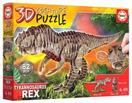 Puzzle - Puzzle 3D Dinozaury - Tyranozaur Rex 82 el. G3 - Educa - miniaturka - grafika 1