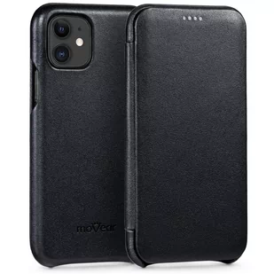 moVear moVear Skórzane Etui Slim do iPhone Xs MAX | Elegancki Pokrowiec z klapką, book case | flipSide S Skóra Gładka, Czarny A0I11S0SLSBBKBK - Etui i futerały do telefonów - miniaturka - grafika 1