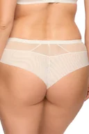 Majtki damskie - Brazyliany damskie z koronką i tiulem Esme 1281 ecru beżowe S - miniaturka - grafika 1