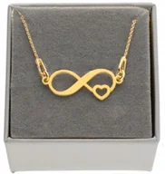 Naszyjniki - Złoty naszyjnik nieskończoność serce serduszko PUDEŁKO SREBRO 925 - miniaturka - grafika 1